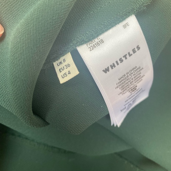 Whistles Dark Green Dress Size 36 Midi length with cap sleeves - Picture 3 of 3